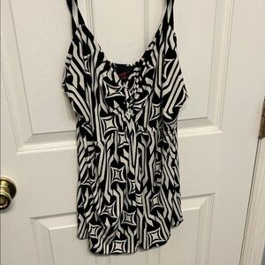 Torrid Black and White Geometric Camisole
